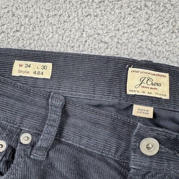 S‎ J Crew Pants Mens 34x30 Blue Corduroy Chino 484 Slim Fit Classic Casual - Picture 3 of 11